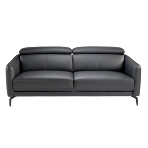 Divano a 2 posti in pelle nera