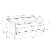 Divano a 2 posti in pelle nera