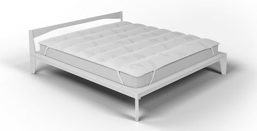 Topper Trapuntato Imbottito Matrimoniale con Elastici Bamboo Bianco