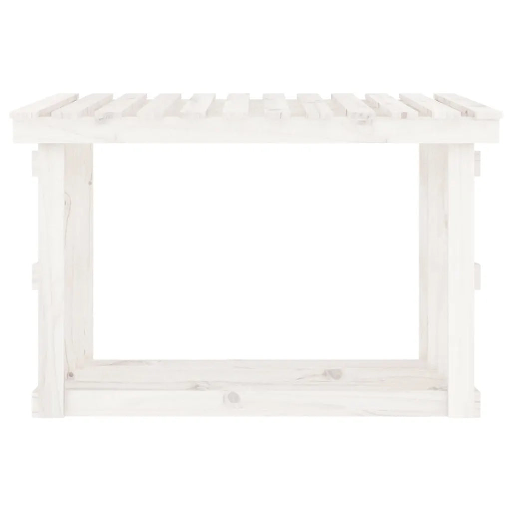 Portalegna Bianco 108x64,5x77 cm in Legno Massello di Pino 822433