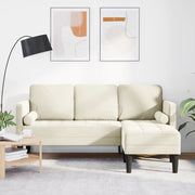 Divano angolare Crema 173x131x67 cm Velveteen