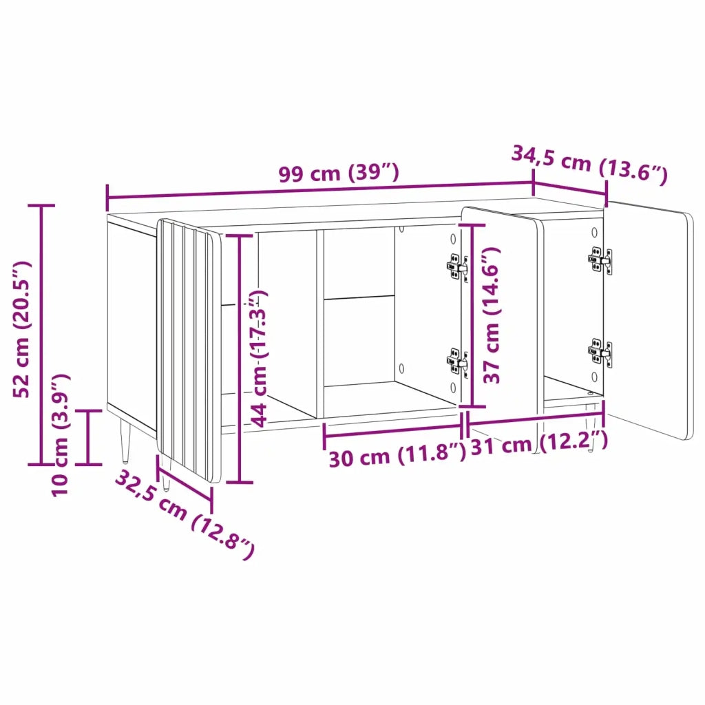 Mobile TV Bianco 99 x 34,5 x 52 cm Legno ingegnerizzato 894485