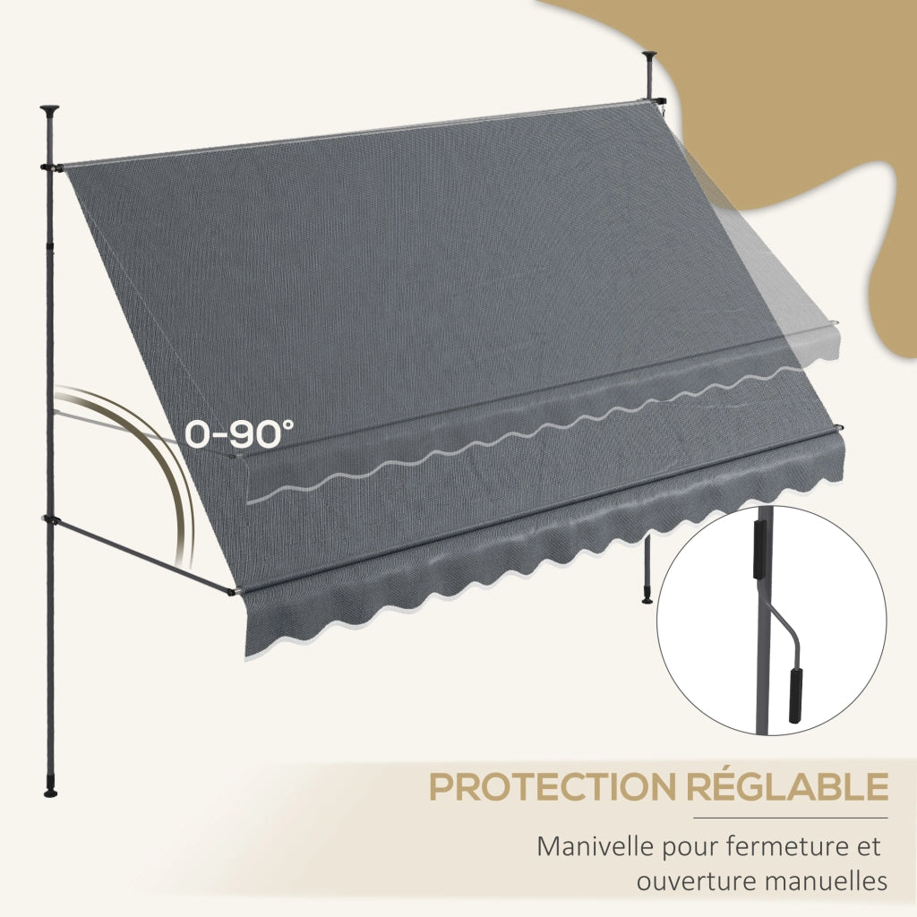 Appendiabiti autoportante retrattile ¨C zephmum ¨C grigio scuro 350x120x210-300 cm