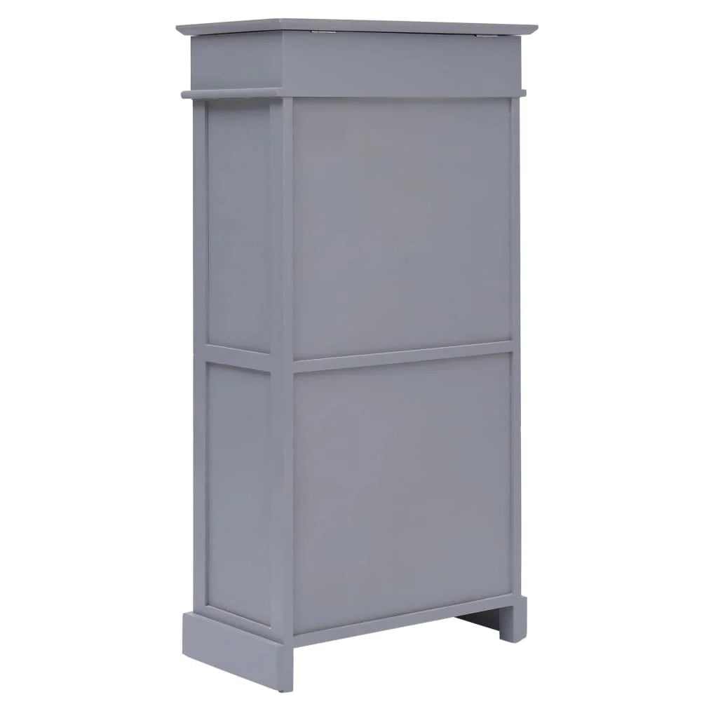 Scarpiera mobile contenitore per scarpe mobile per ingresso/corridoio/soggiorno 50 x 28 x 98 cm legno di Paulownia grigio 02_0021774