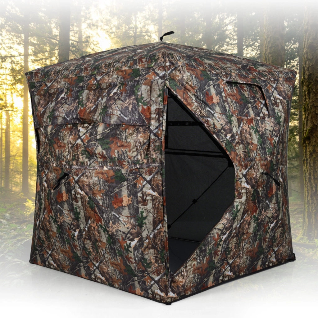 Tenda da caccia rifugio da caccia con visibilit¨¤ a 360¡ã e tessuto monodirezionale, Tenda da caccia rifugio da terra per 4 persone con finestre -Tende