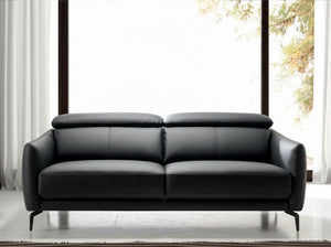 Divano a 3 posti in pelle nera