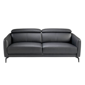 Divano a 3 posti in pelle nera