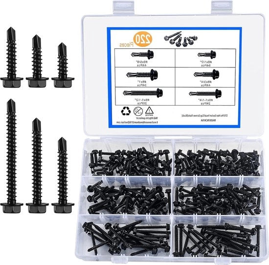 Viti a sezione a 6 lobi autoalimentanti M4.2 - 220 pezzi - Viti autoalimentanti - Viti a sezione a 6 lobi per metallo - Viti a sezione a 6 lobi per applicazioni di posizionamento - Viti a sezione a 6 lobi per carrozzeria