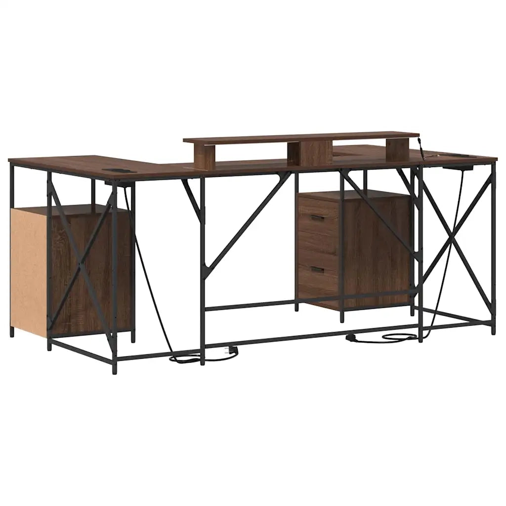 vidaXL Scrivania Rovere marrone 182 x 101 x 87.5 cm Legno multistrato