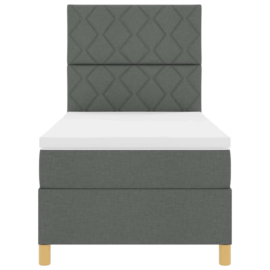 Letto a molle con testiera Grigio scuro 90 x 190 cm Tessuto 3339659