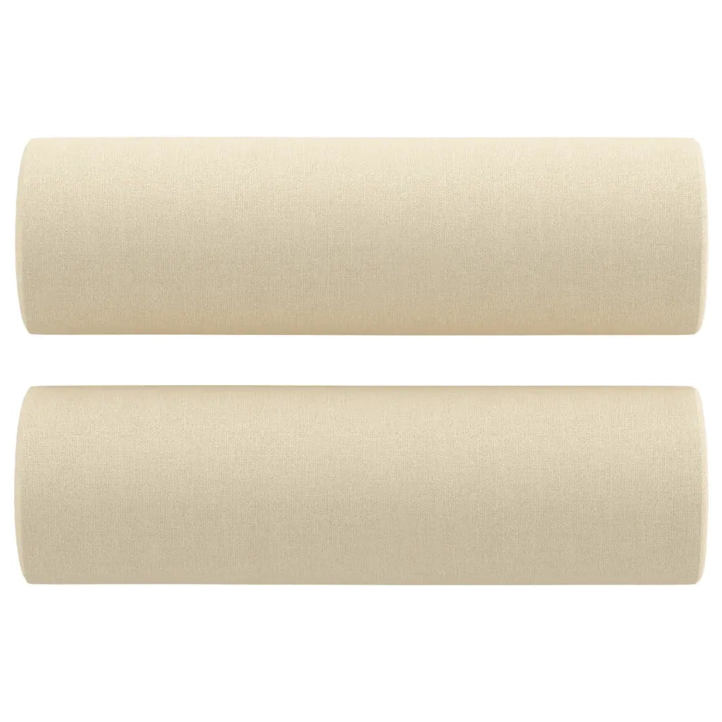 Divano a 3 Posti con Cuscini Crema 180 cm in Tessuto 3200831