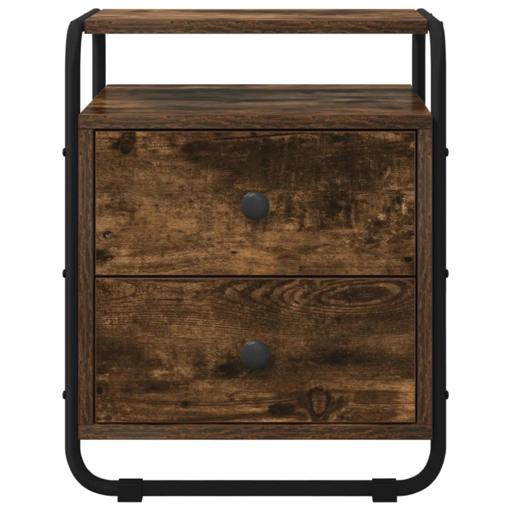Armadio da Notte 2 pz Rovere Fumo Legno ingegnerizzato 8007628