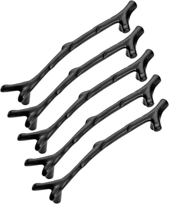 Set di 5 maniglie di metallo in lega di zinco in stile ramo di albero, ideali per cucina, camera da letto e bagno con finitura robusta e stilevole