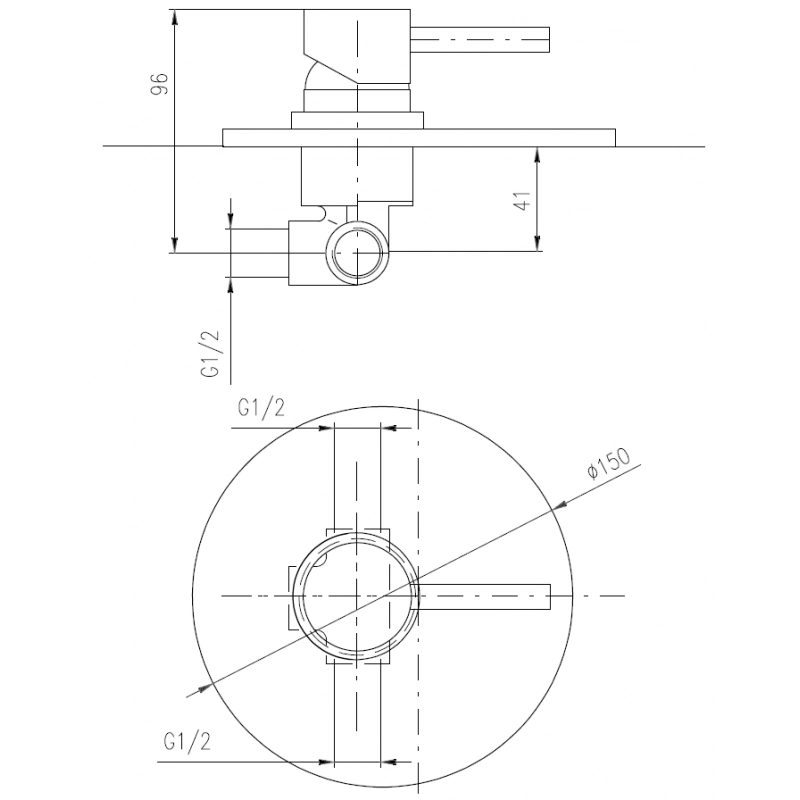 SEINA miscelatore doccia incasso in ottone ⌀ 15 cm