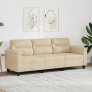 Divano a 3 Posti Crema 180 cm in Tessuto Microfibracod mxl 85413