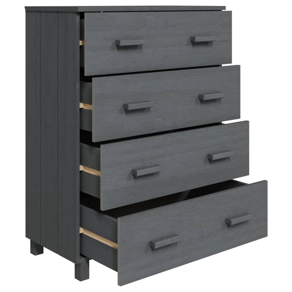 Credenza Grigio Scuro 79x40x103,5 cm in Legno Massello di Pino cod mxl 25103