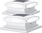 Set di lampade solari acqua-resistenti per esterno - Lotto da 2 - Bianco - Adatto per cancello di giardino - 10 x 10 x 13 cm