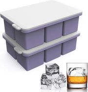 Igloo in forma di cubetto - 2 pezzi - silicone extra grande - 5 cm - facile da rimuovere - riutilizzabile - BPA libero - alimentazione per bambini whisky cocktail bevande - blu viola