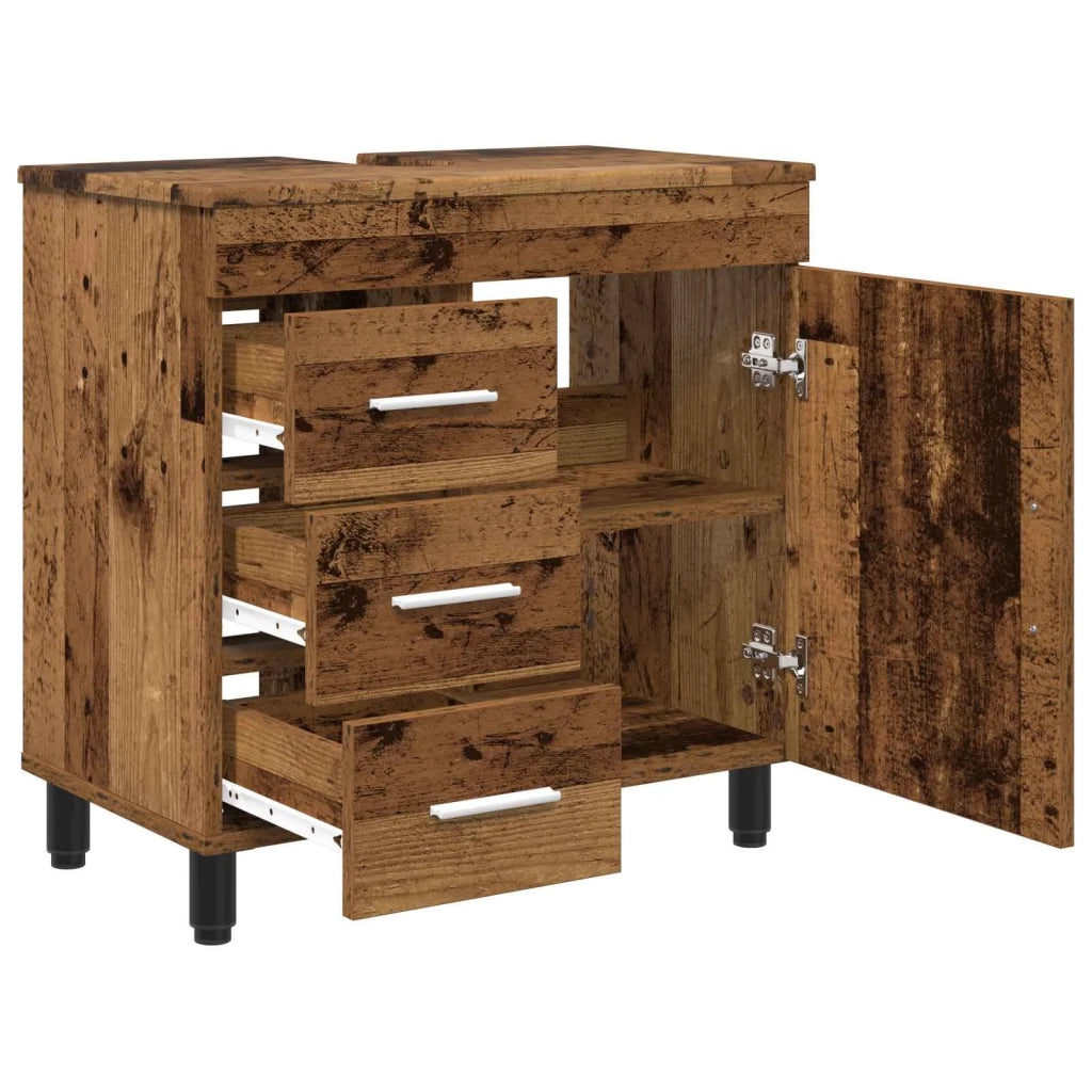 Mobiletto da bagno Legno antico 60 x 35 x 60 cm 889383