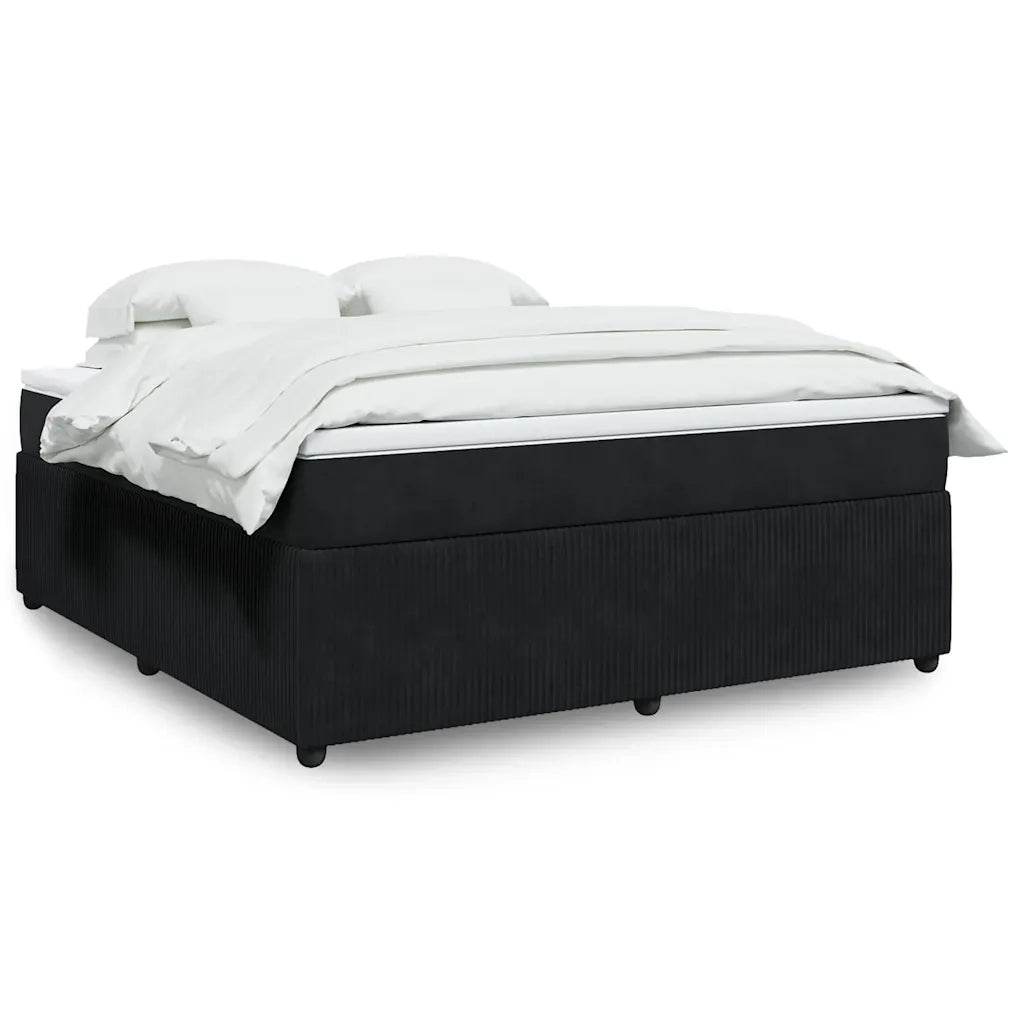 vidaXL Giroletto a Molle con Materasso Nero 180x200 cm in Velluto