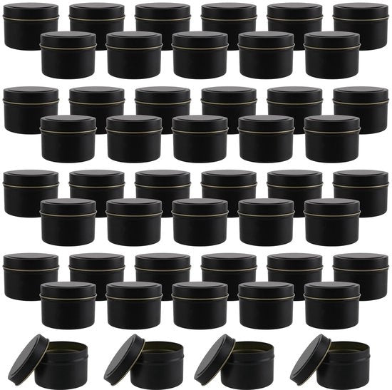 Set di contenitori per candele in metallo, 48 pezzi, 4 oz, con coperchi, per uso artistico e artigianale