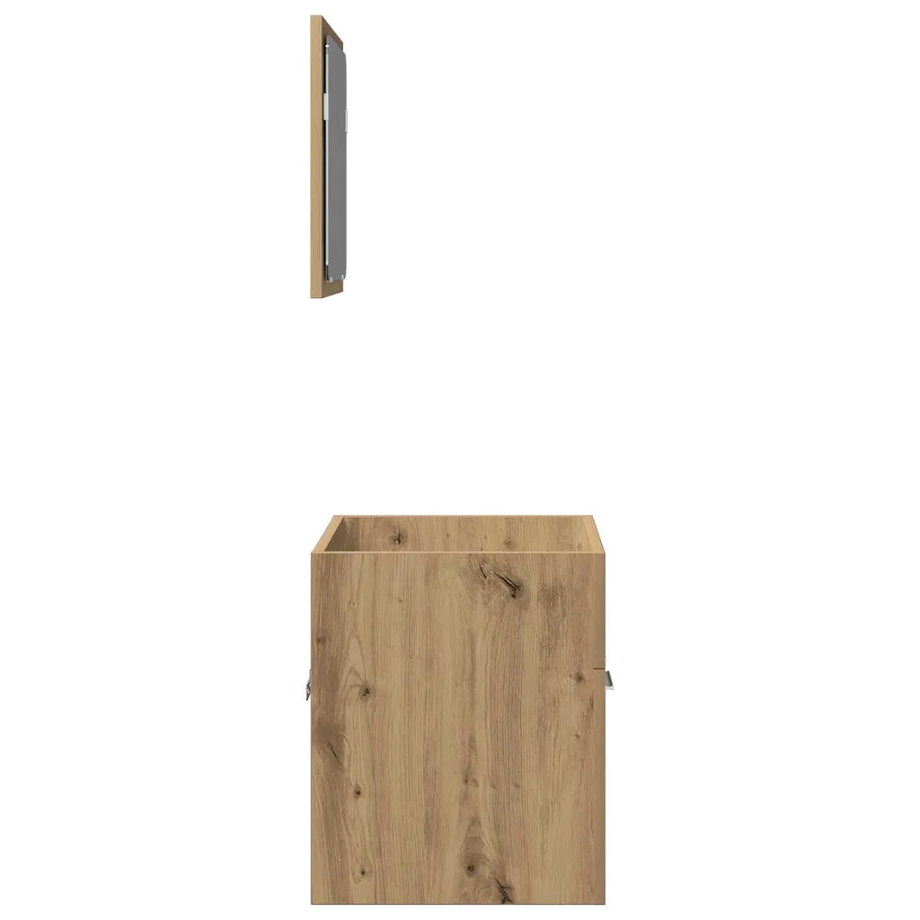 Set Mobili da Bagno | Armadio da bagno 2 pz Rovere Artigianale Legno Multistrato