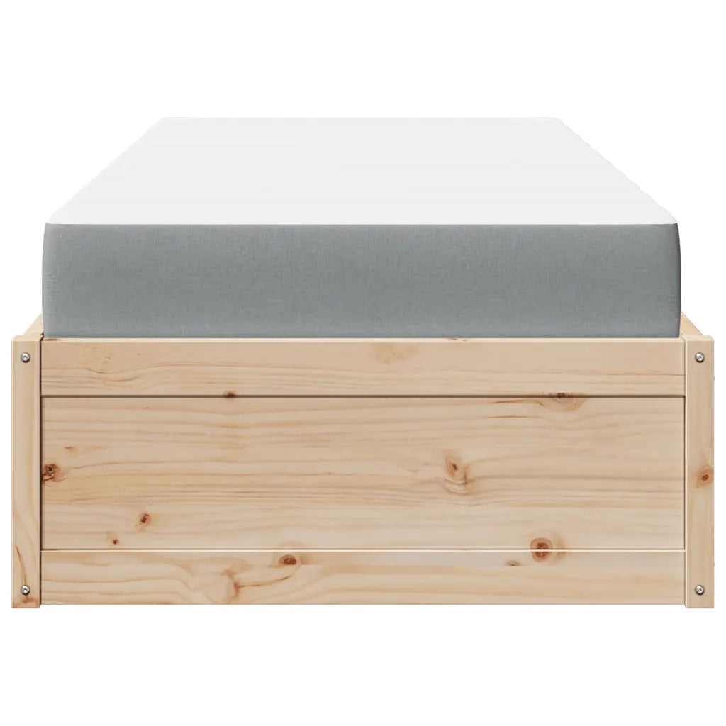 Letto con Materasso-Struttura Letto con Materasso 90x190 cm in Legno Massello di Pino