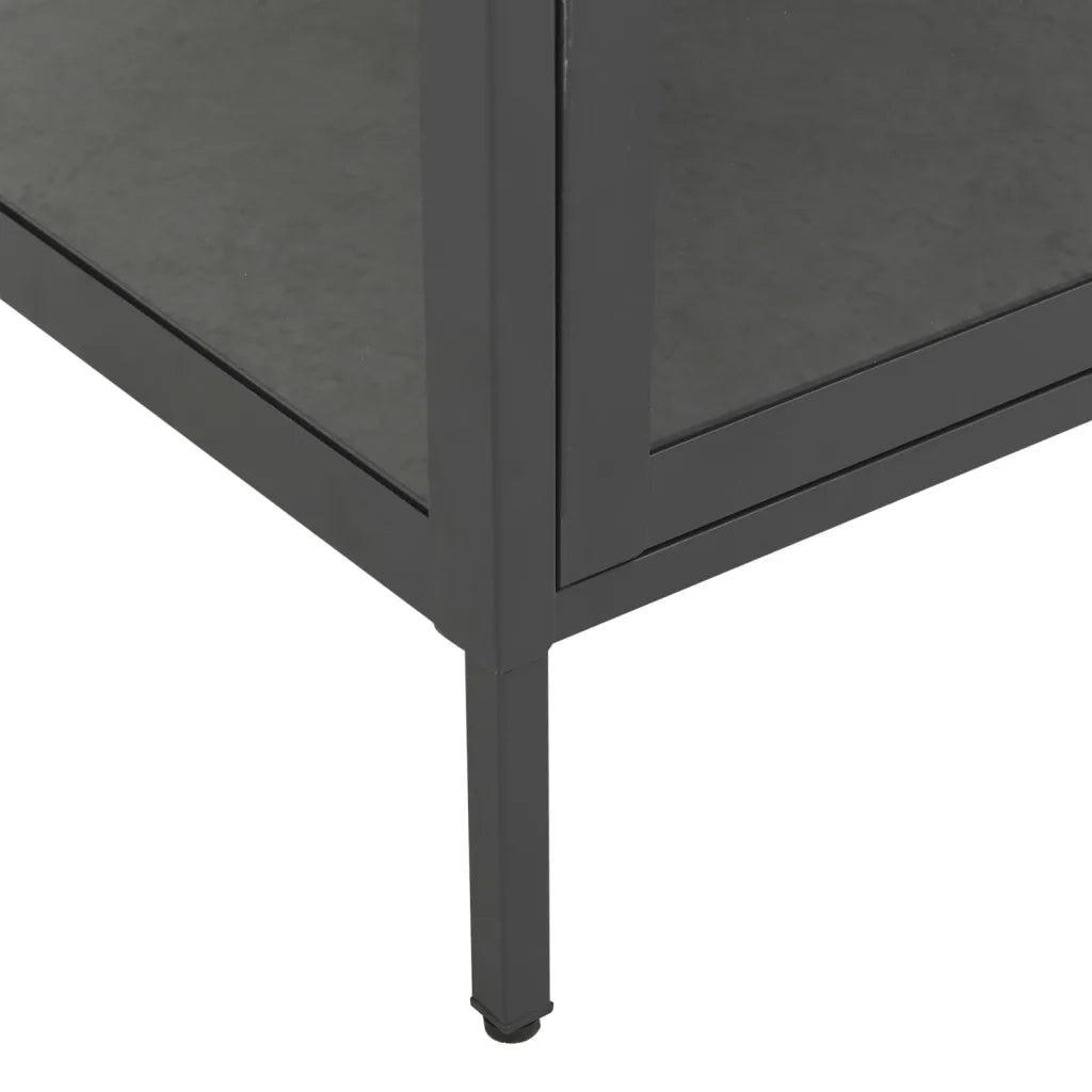 Vetrina Antracite 90x40x180 cm in Acciaio e Vetro Temperato 336081