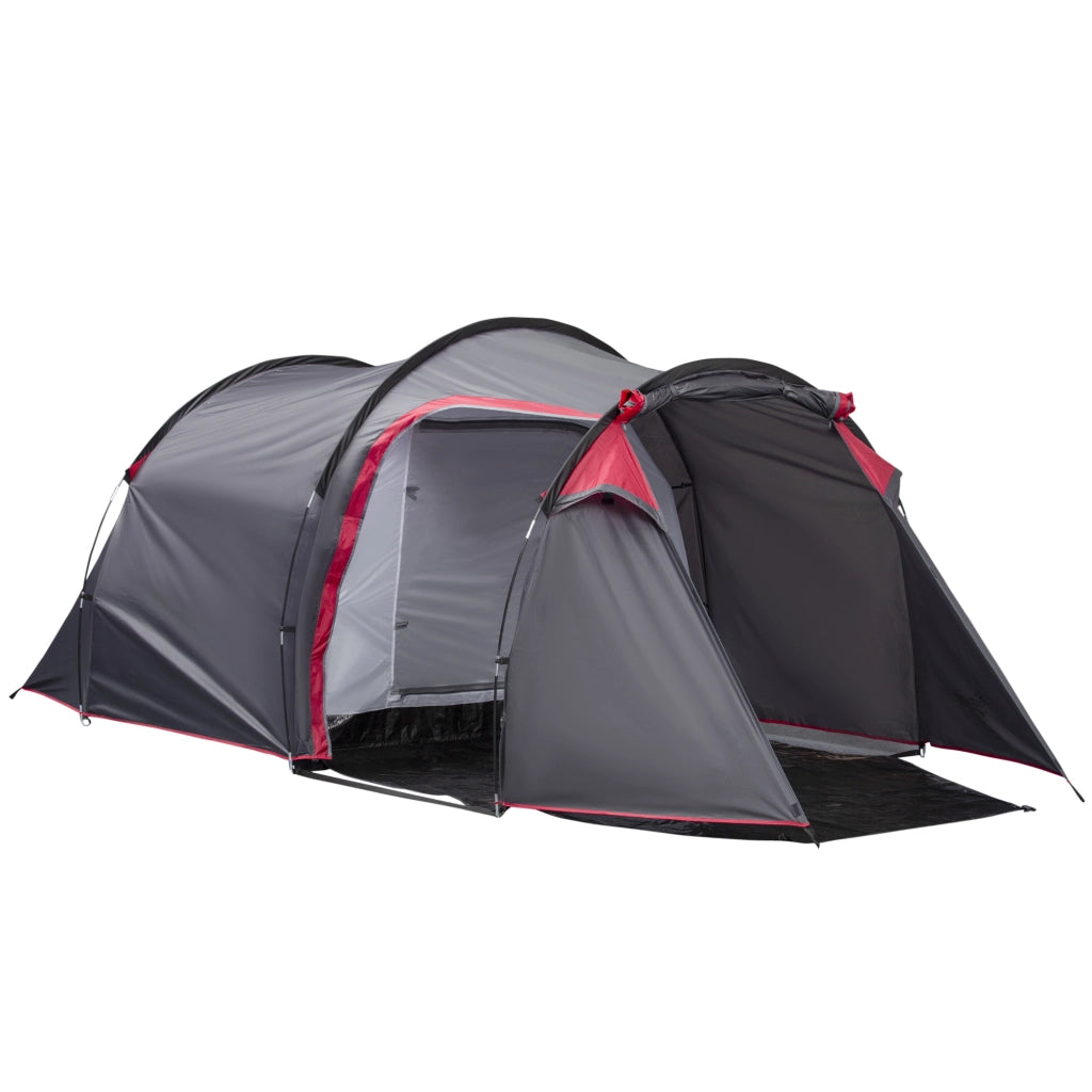 Tenda da Campeggio Familiare 2-3 Persone Pieghevole ¨C zephmum ¨C Grigio Scuro 426x206x154 cm