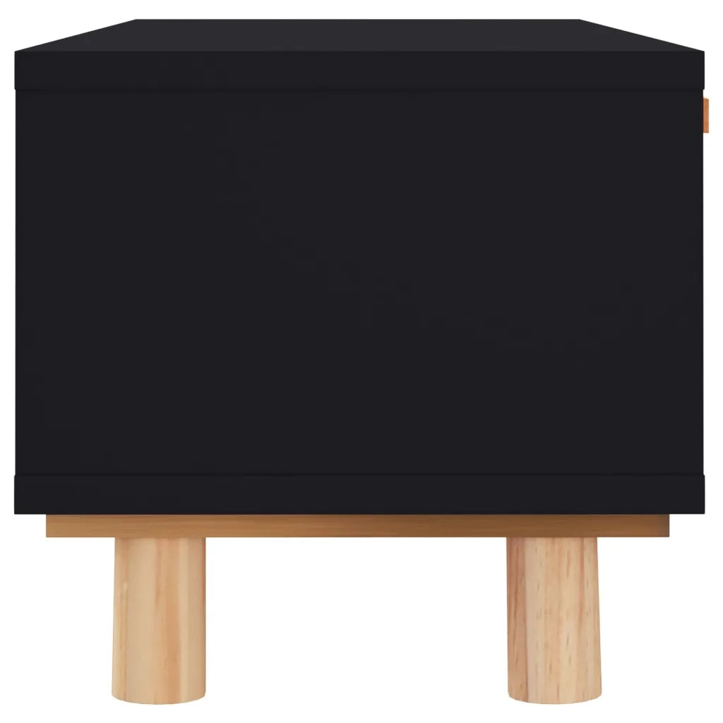 Tavolino Nero 80x40x30 cm Legno Multistrato e Massello di Pino 345622