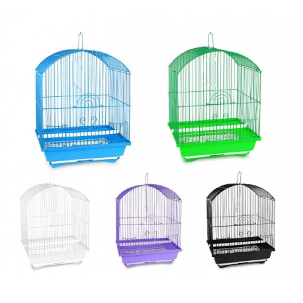 Trade Shop - Gabbia Uccelli Di Piccole Dimensioni Kitty 49.5 X 34 X 27.5 Cm Due Mangiatoie -