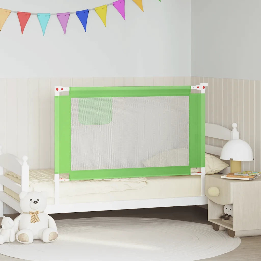 Sponda Letto di Sicurezza per Bambini Verde 120x25cm in Tessuto 10191