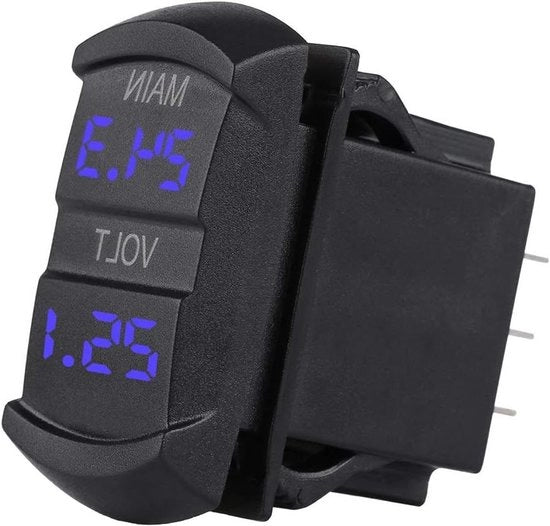 Overstroombeveiliging per universale spanningsmetro DC 10V-60V con LED blu - Digitale per pick-up RV ATV batteria.