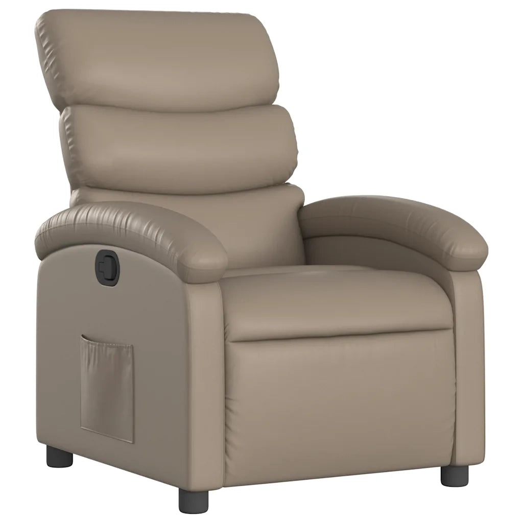 Divano Sedia-Poltrona Reclinabile Cappuccino in Similpelle 842567