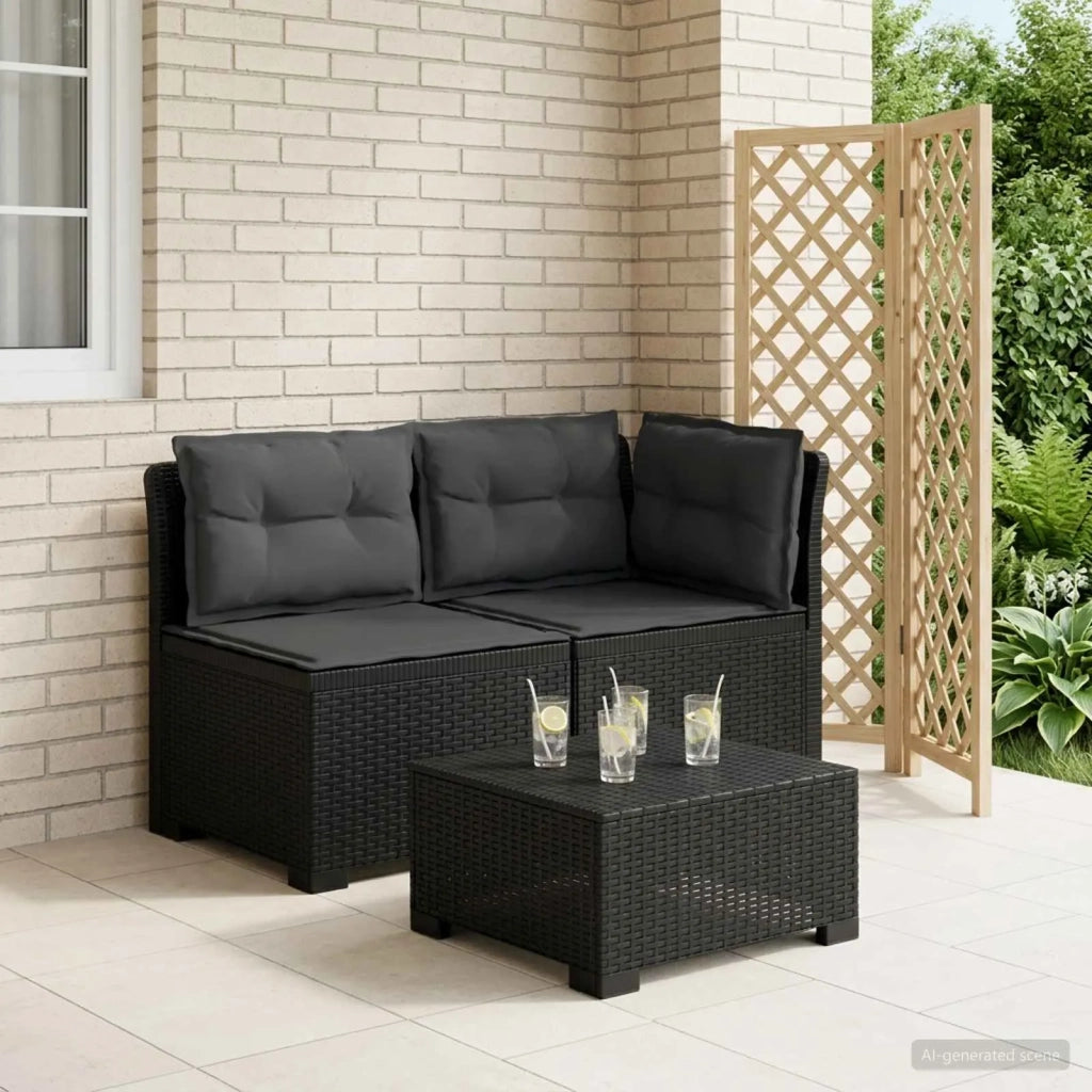Divano da Giardino a 2 Posti con Cuscini Aspetto Rattan PP 8011941
