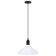 Lampada Sospensione Regolabile E27 Bianco Lucido ?31cm Metallo CFW3209136