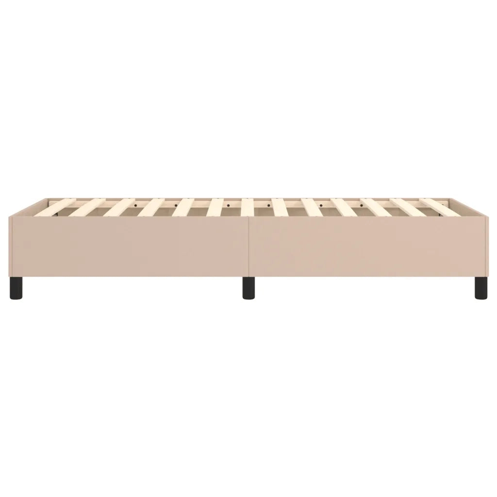 Struttura Letto a Rete a Molle-Giroletto Cappuccino 80x200 cm in Similpelle 150173