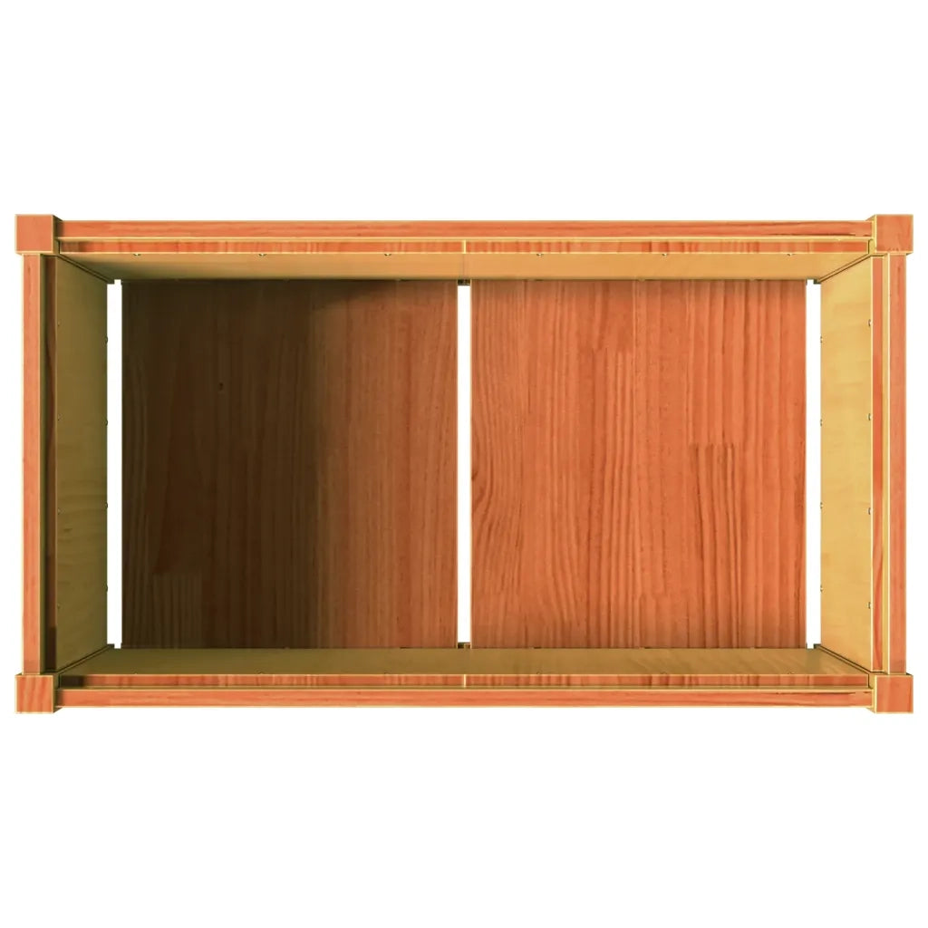 Fioriere da Giardino 2pz Marrone Cera Legno Massello di Pino 837464