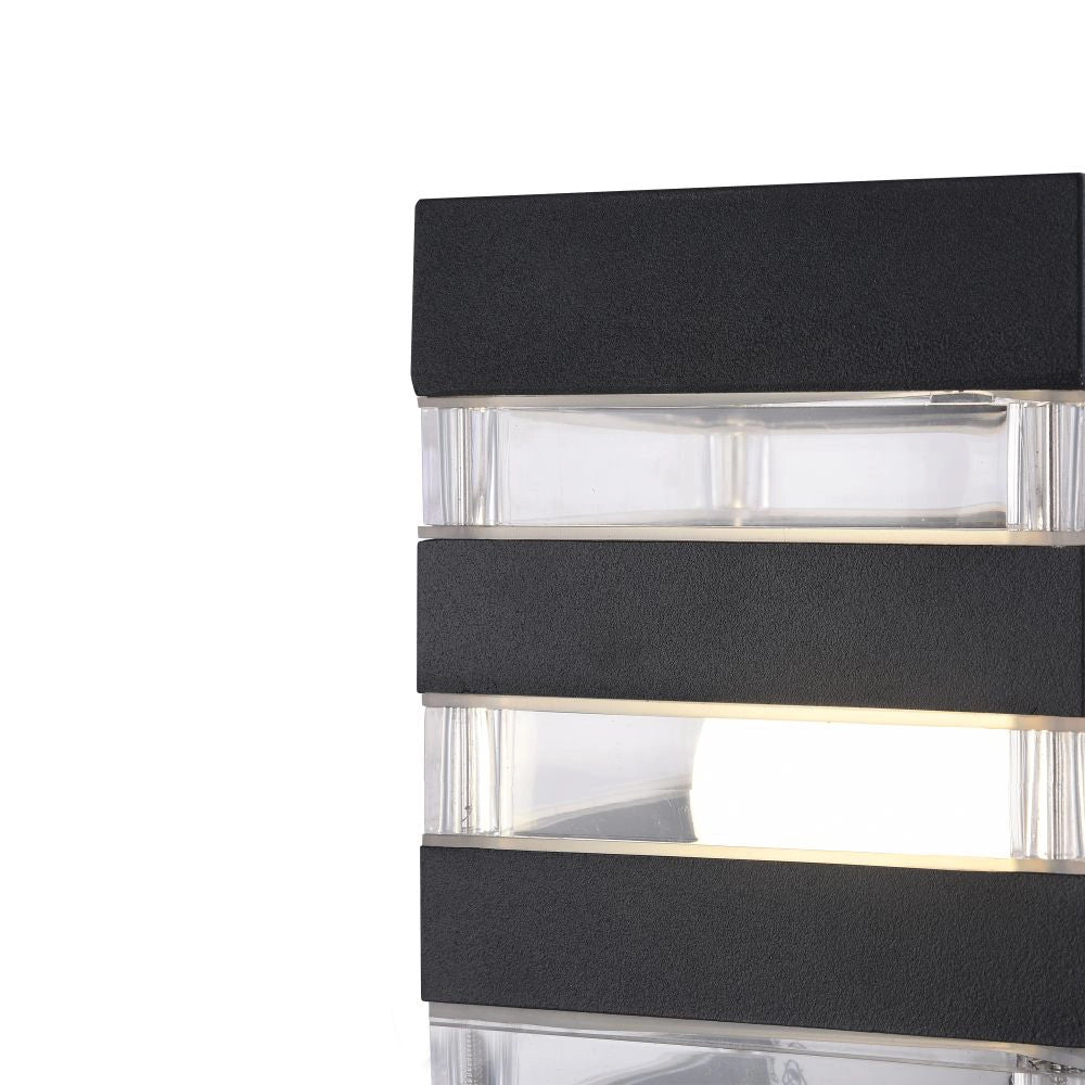 Maytoni Lampada da terra moderna Unter den Linden 1 luce E27 IP54 nero alluminio diffusore plastica trasparente
