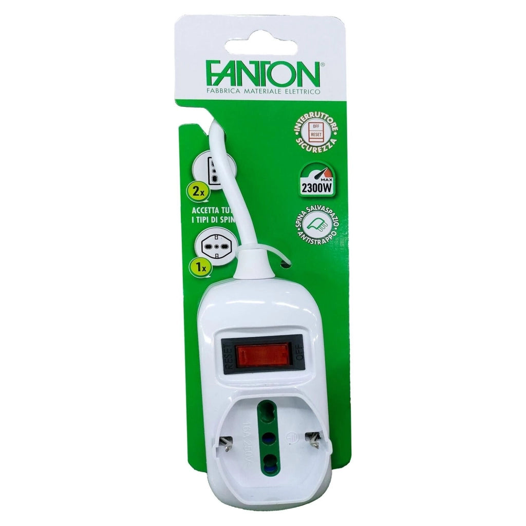 FANTON 421454 prolunghe e multiple 1,2 m 3 presa(e) AC Interno Bianco