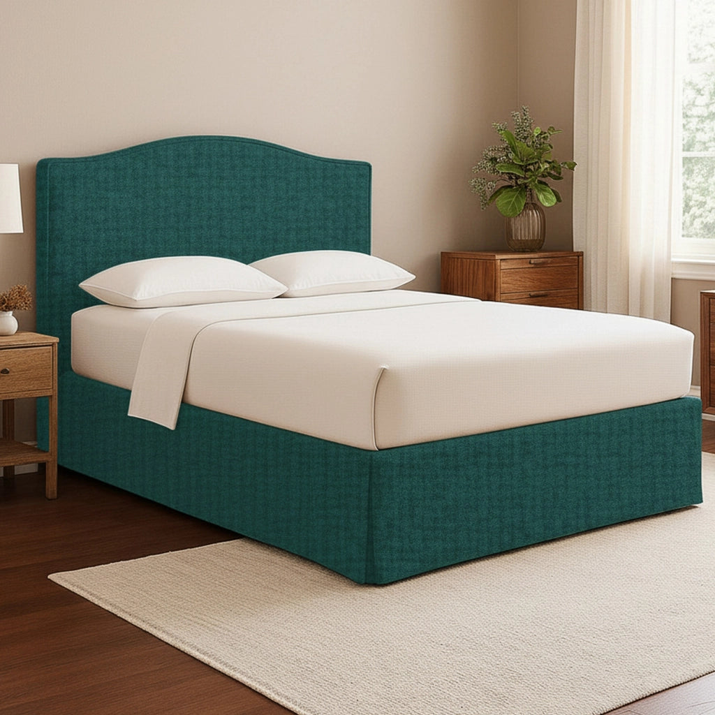Bebington, Letto Matrimoniale Sfoderabile Made in Italy, Verde Petrolio