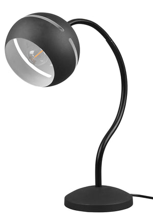 Lampada da Tavolo da Interno Attacco E14 in Metallo Nero Opaco