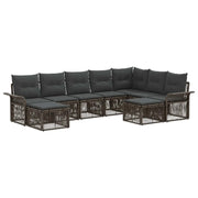 Set Divano da Giardino 9 pcs Grigio e Grigio Scuro polyrattan 3435017
