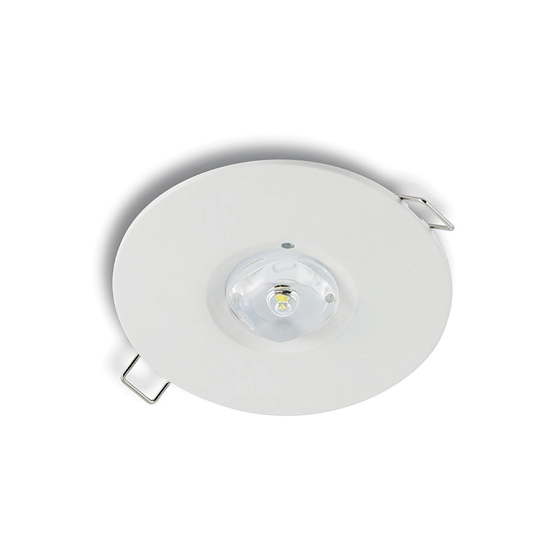 Apparecchio di Emergenza BACKUP LED 0,8W IP42 6000K Bianco - Lampada da incasso ad alta luminosità per installazione a parete o soffitto
