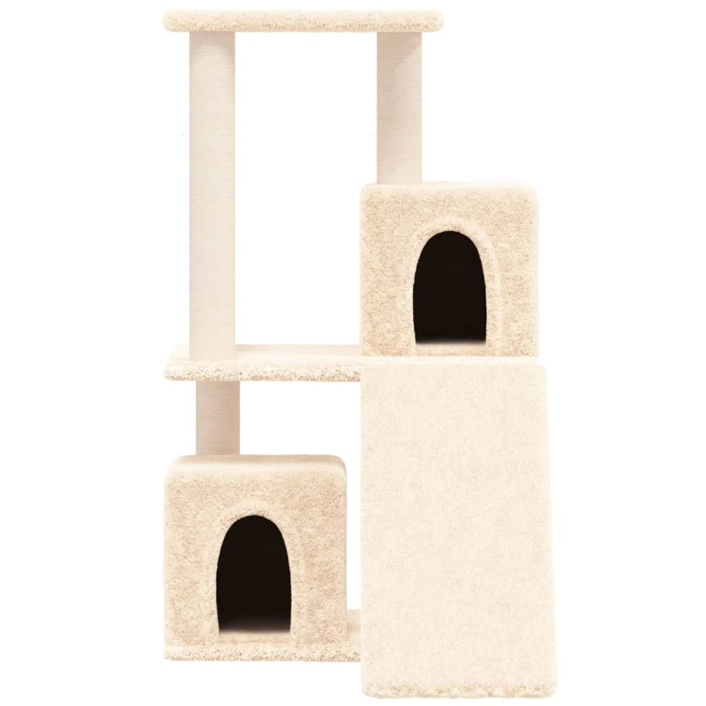 Tiragraffi per gatti torre per arrampicata giocattolo piattaforma per arrampicata con tiragraffi in sisal 82 cm crema 02_0022523