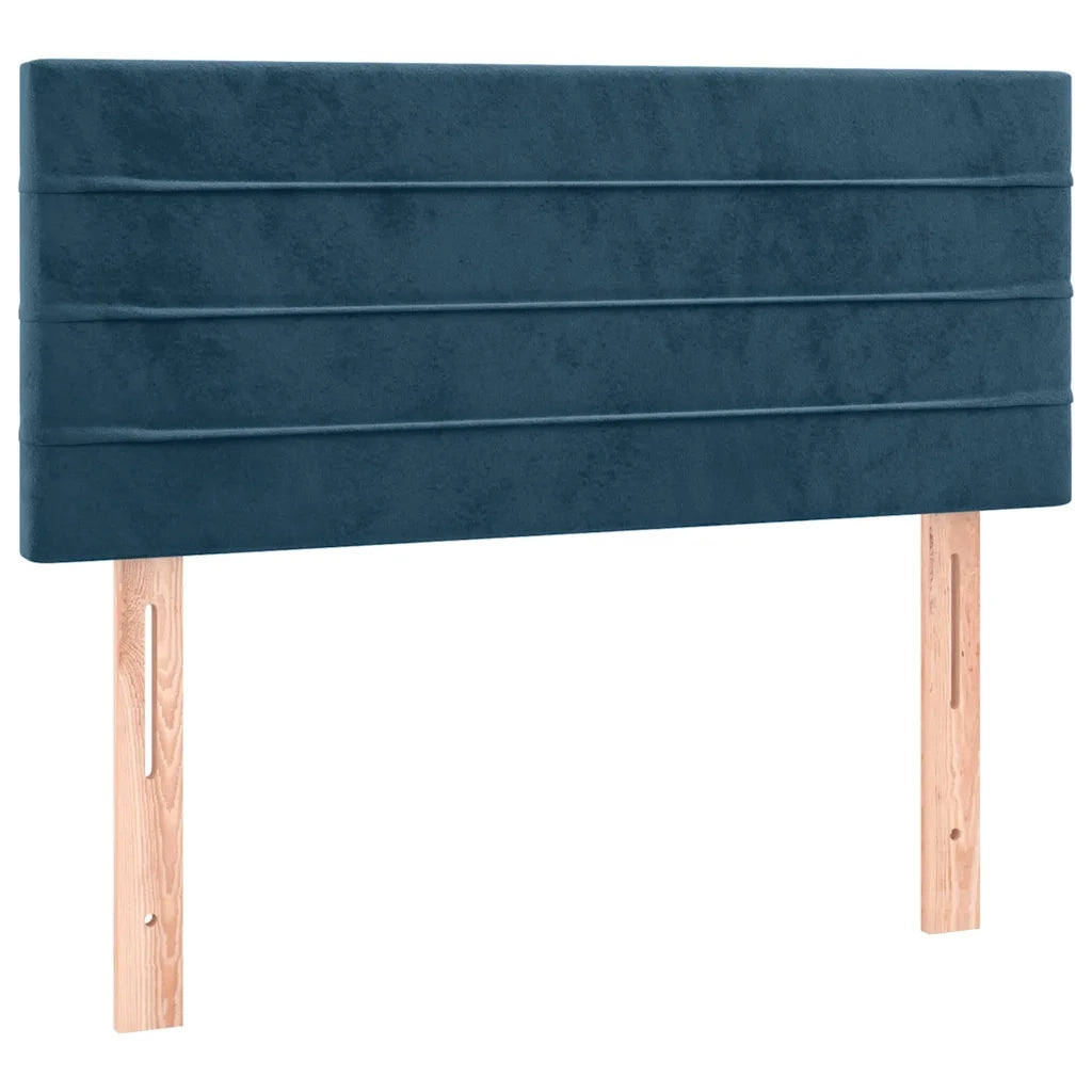 Giroletto a Molle con Materasso Blu Scuro 90x190 cm in Velluto