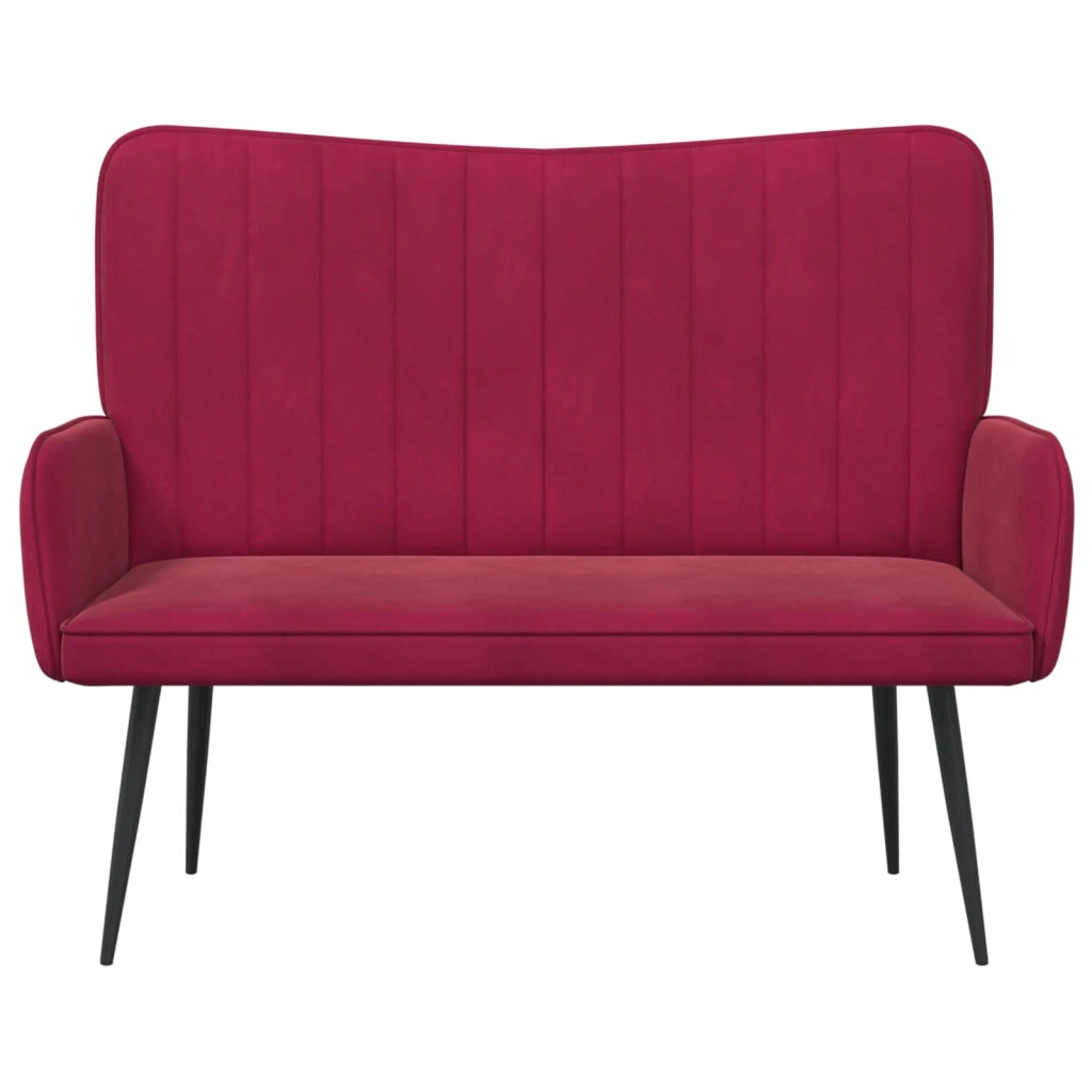 Sofa a Due Posti Rosso vino 115 x 61 x 87 cm Velluto 42028964
