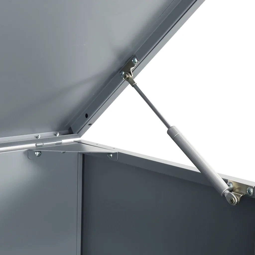 Copribidone con Ruote per 2 Bidoni Grigio 138x79x117cm Acciaio 3279987
