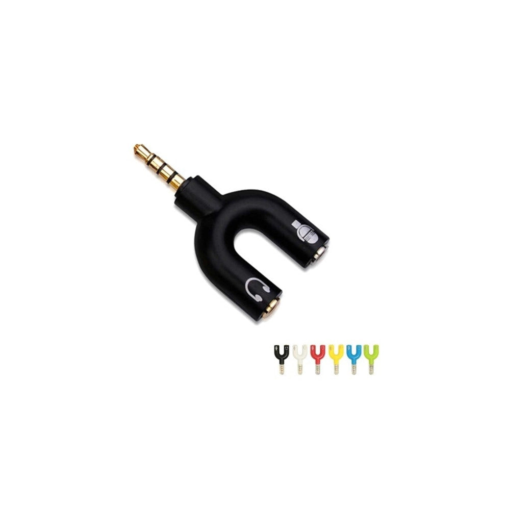 Trade Shop - Sdoppiatore Microfono Cuffia Headphone Splitter Jack 3.5 Mm Smatphone Pc -