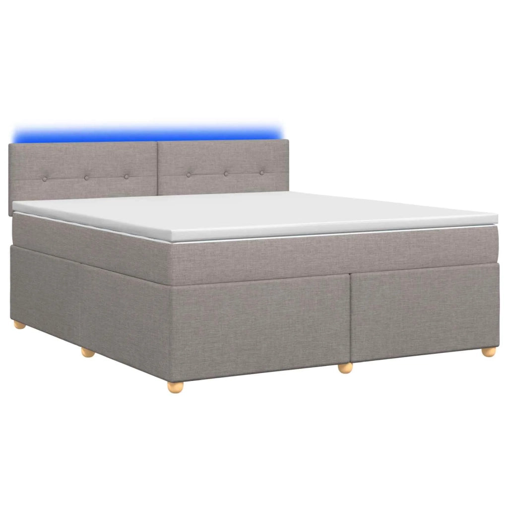Letto box spring con materasso Tortora 180 x 200 cm Tessuto 3452482